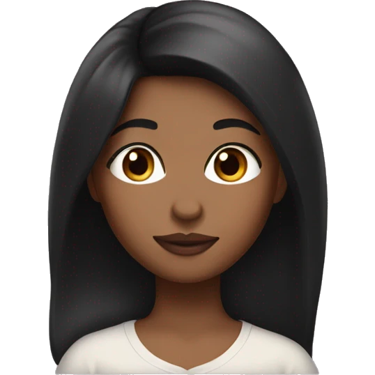 Brown skin girl with straight black hair with lip balm emoji