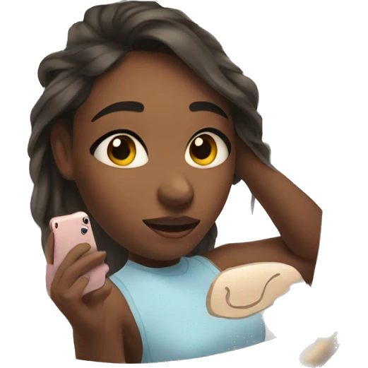 Girl selfie front a mirror  emoji