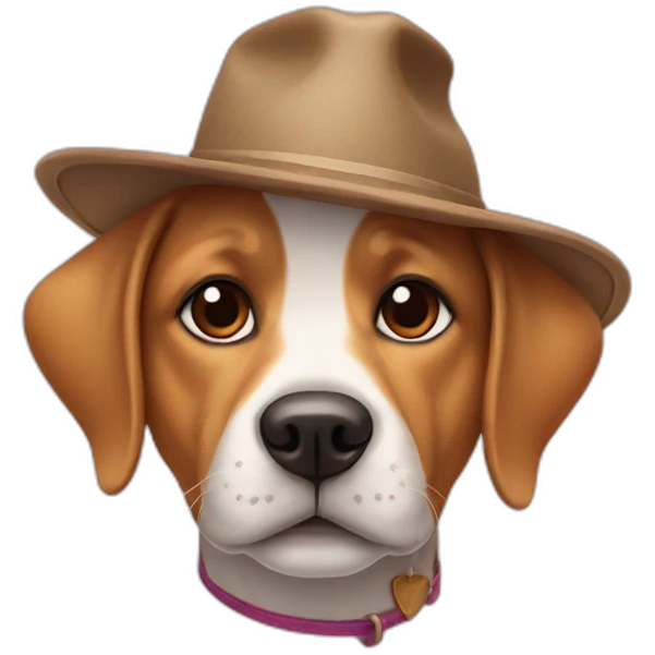dog with a hat emoji