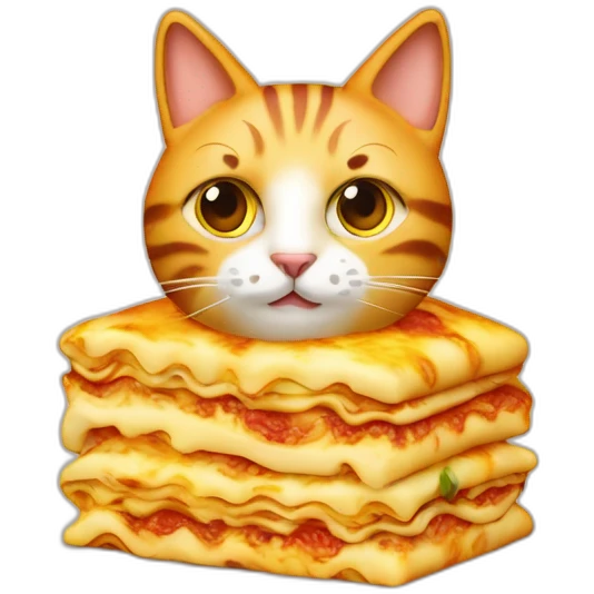 Lasagnes en forme de chat emoji