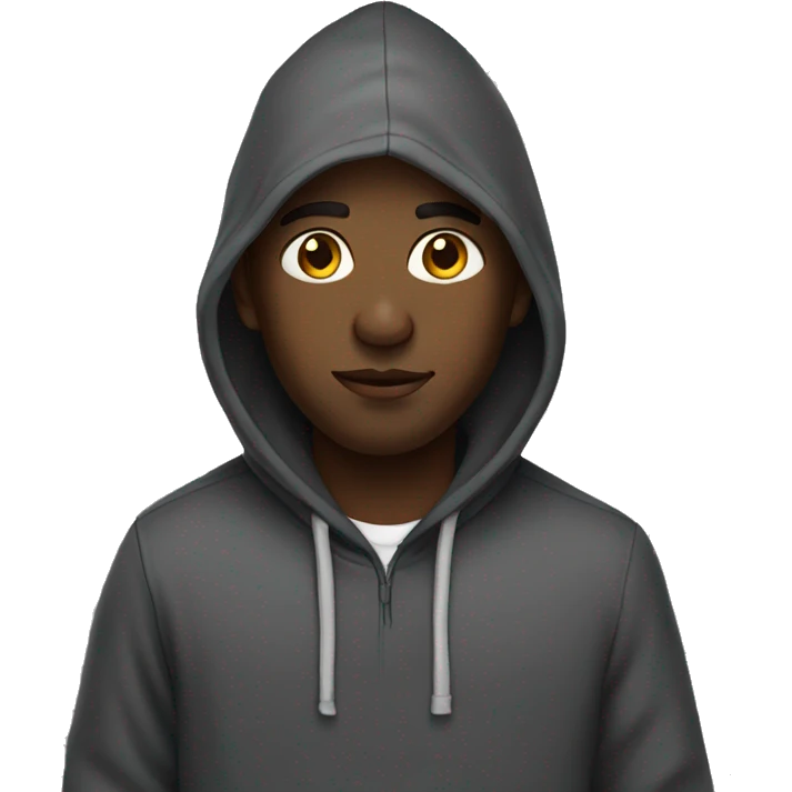 a black guy wearing a hoodie  emoji