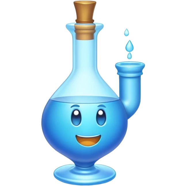 Clash of Clans aesthetic: Cinematic Playful Pixel 3D blue mana Potion Emoji, rendered in a 3D vector-style similar to standard emojis with minimal shading and bold, simplified shapes. A compact, distinct form with signature details, softly glowing with a pixelated adventure charm. Simplified yet unmistakably iconic, highly detailed and consistent, glowing with a soft radiance and high shine. Stylized with a touch of classic pixel-art charm and a soft glowing outline, capturing the essence of a beloved gaming relic with a friendly, playful manner! emoji