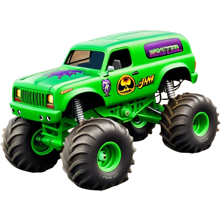 Grave Digger - Monster Jam (Model Year: 2022) (Iconic colour: Green with flames) emoji