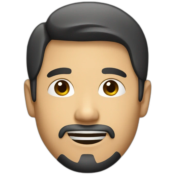 Asian guy with goatee and medium emoji