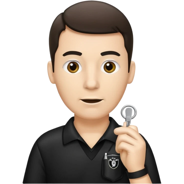 Referee, hold the whistle, black cloth emoji