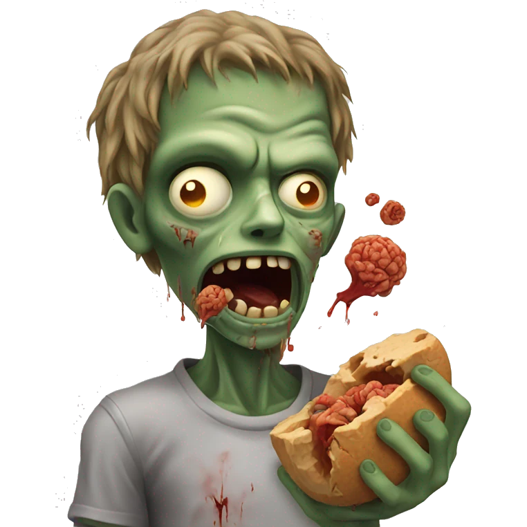Zombie eating brains emoji