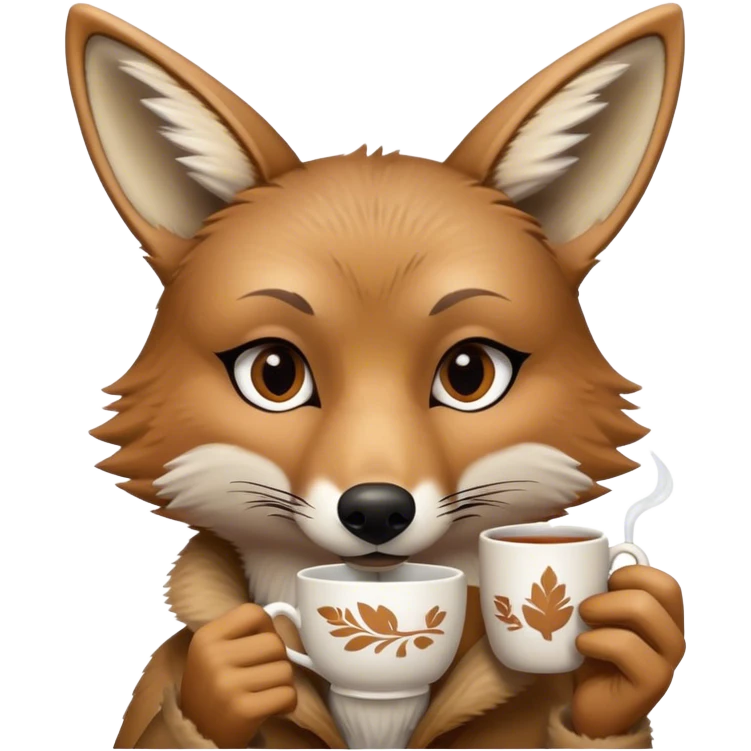 Tea Drinking Coyote emoji