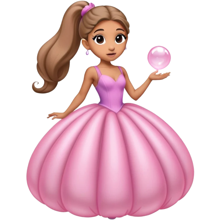 Ariana grande rehearsing for wicked in a pink bubble gown  emoji
