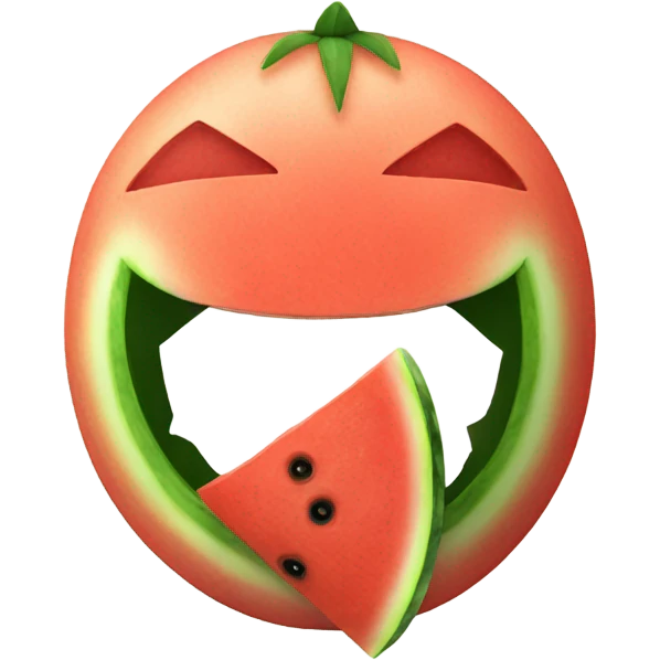 A watermelon eating a carrot emoji