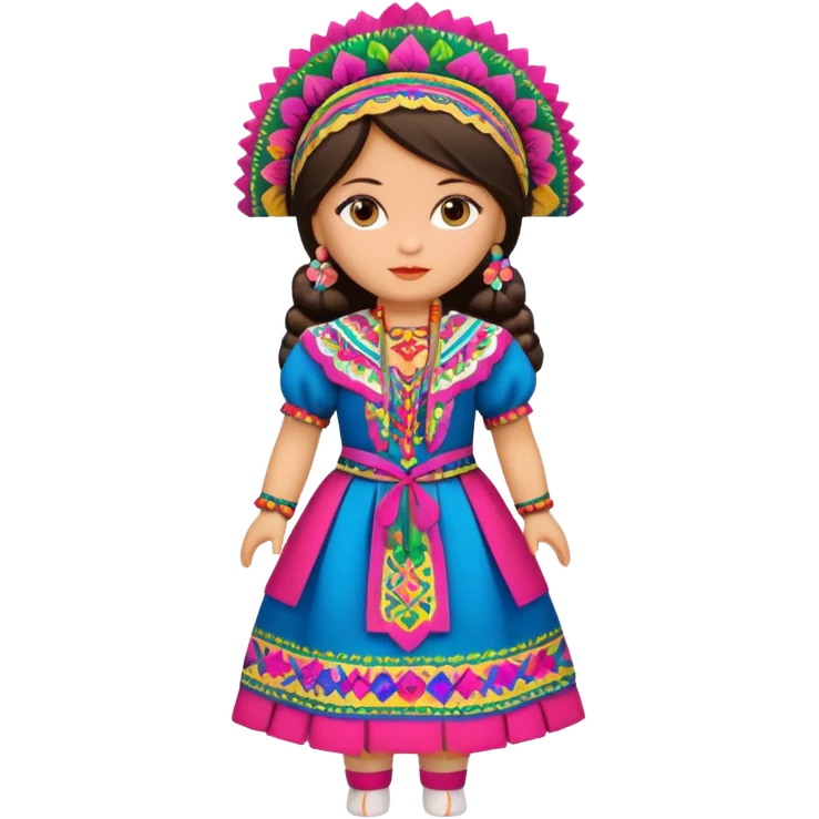doll dressed with the salvadorean costum emoji