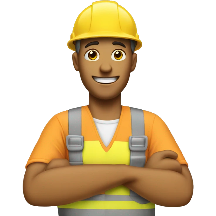 construction worker say thanks, two thumbs emoji