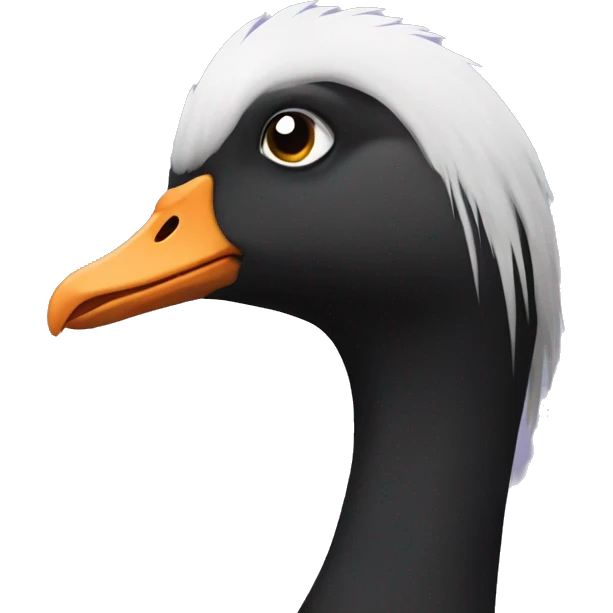 Emo goose with hair emoji
