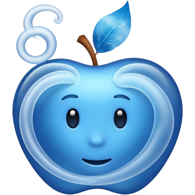 Apple emoji style magical smoke effect inspired by Disney animation, swirling and curling emoji