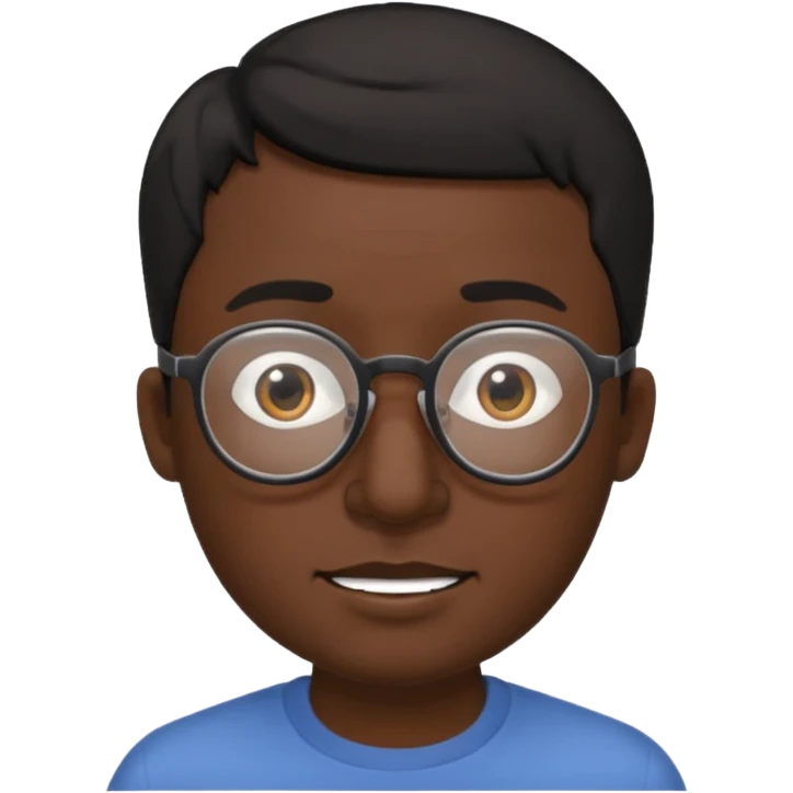Emoli hombre con lentes poco cabello negro y nariz grande emoji