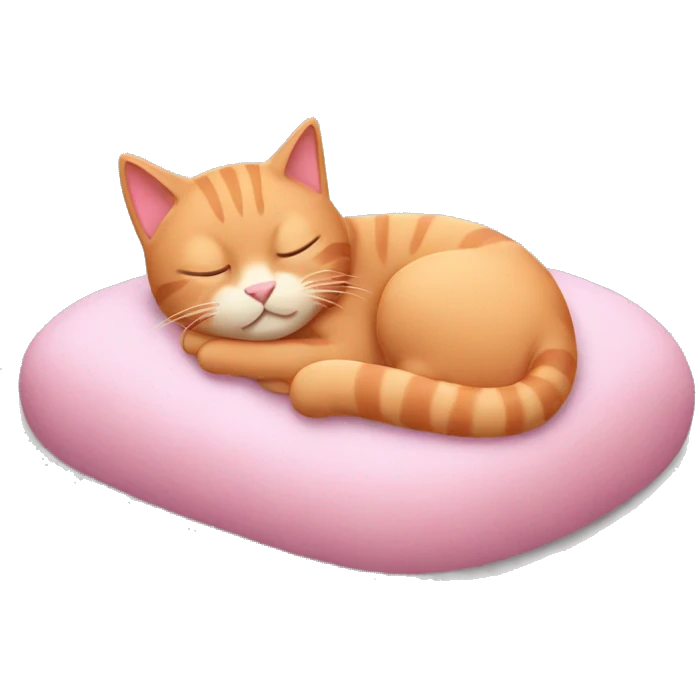 pink cat napping emoji