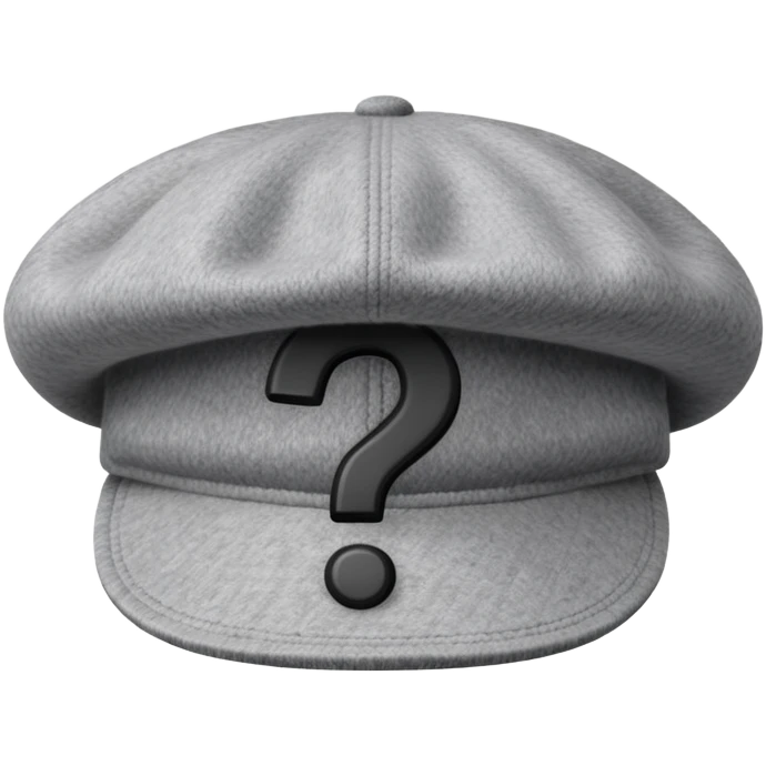 gray hat with a question mark emoji