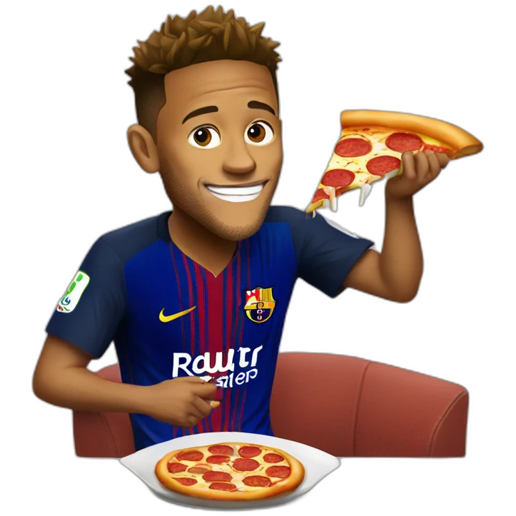 neymar jr eating pizza emoji
