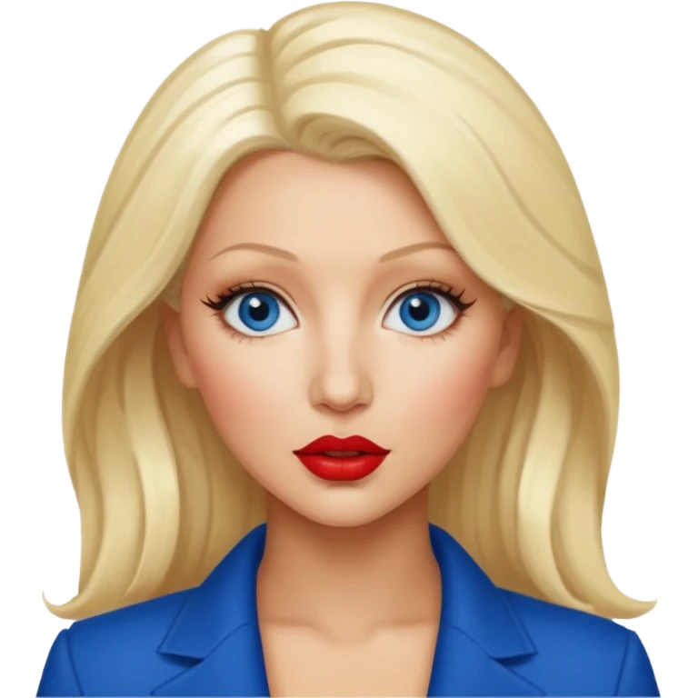 Christina Aguilera blonde hair, blue eyes, red lip emoji