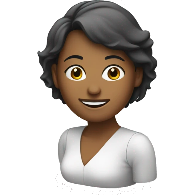woman smiling at the computer emoji