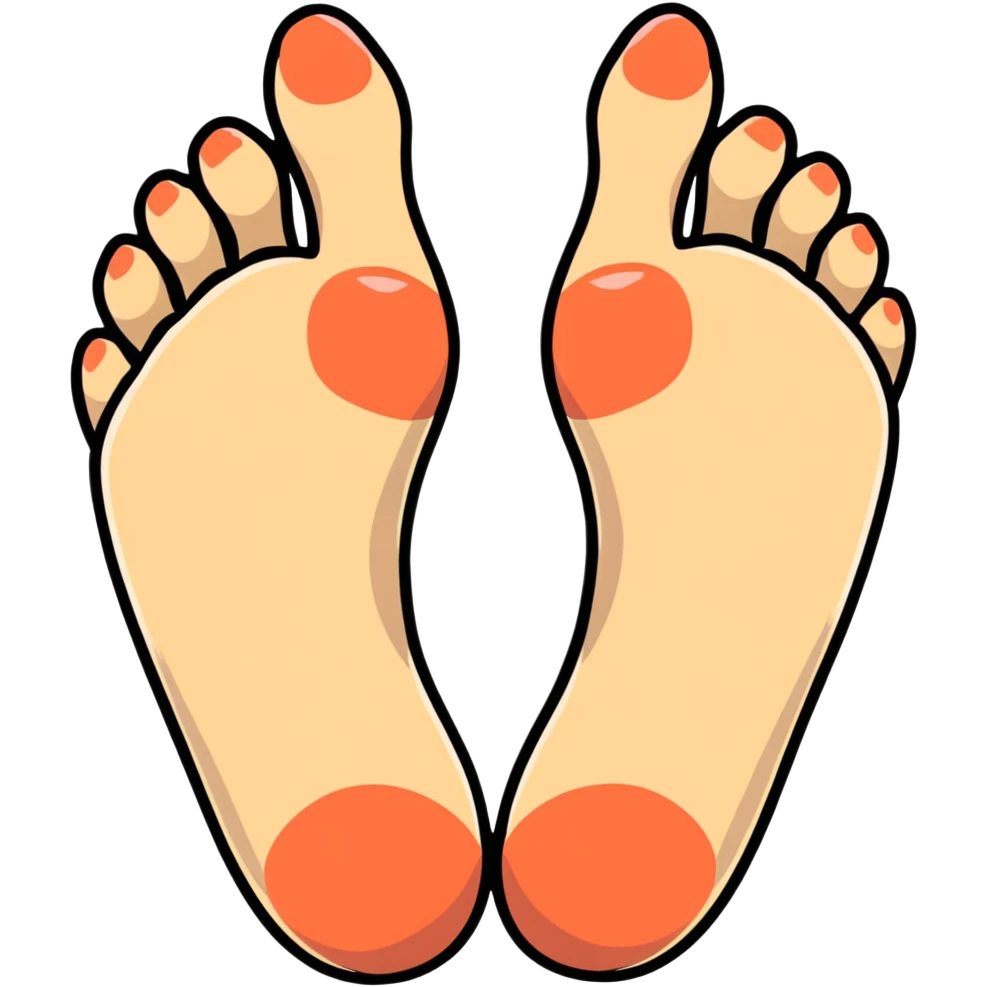 cartoon foot with toes spread apart emoji