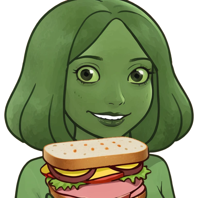 kawaii girl with spam meat sandwich  emoji