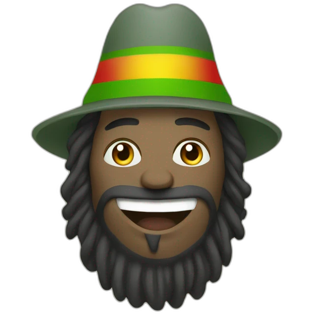 happy white rasta with beard and septum emoji