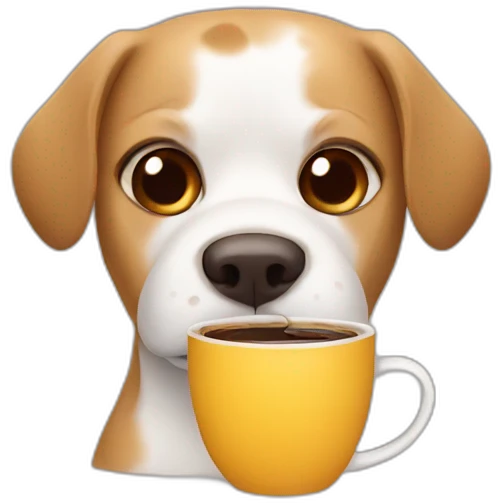 dog drinks coffee emoji