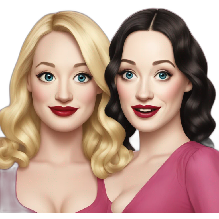 Beth behrs and Kat dennings emoji