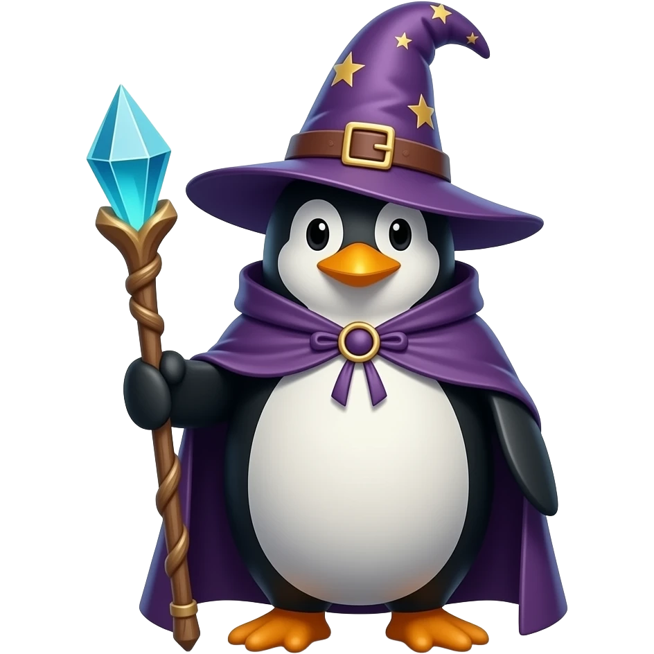 Penguin Wizard emoji