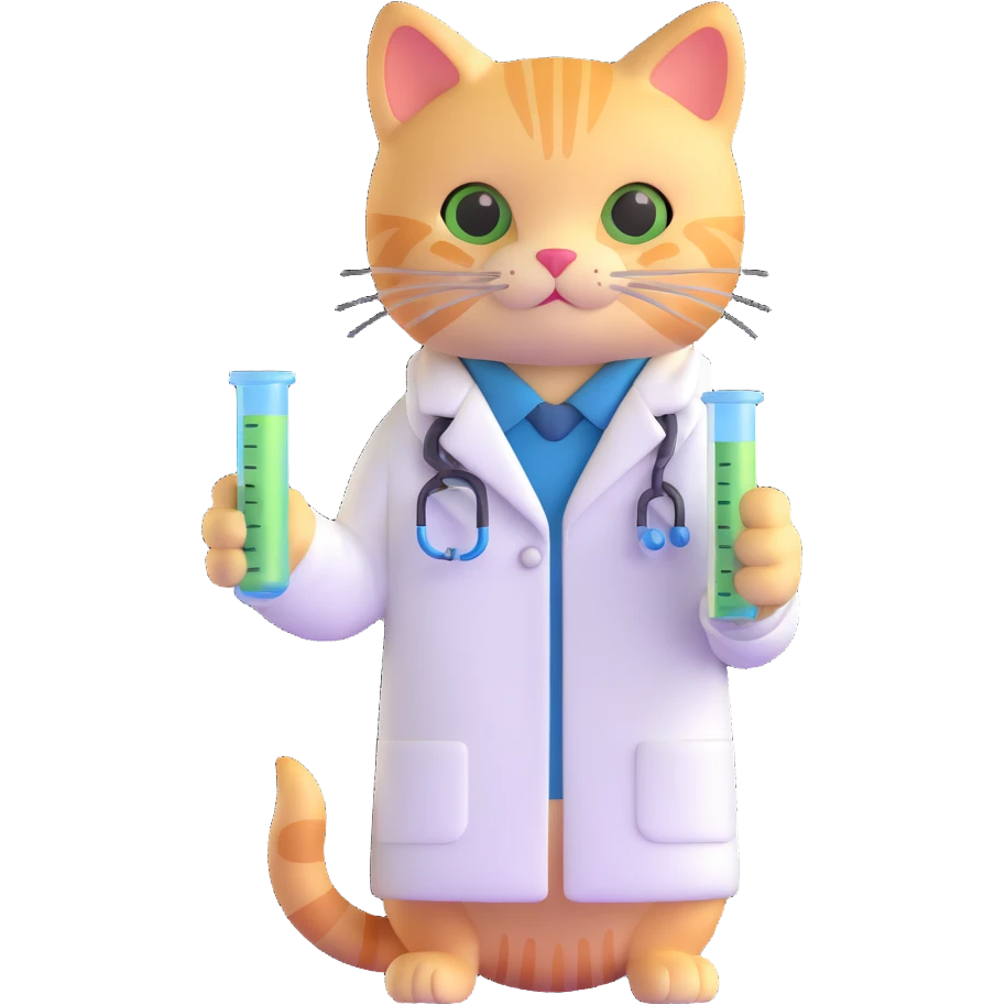cat scientist holding a test tube emoji