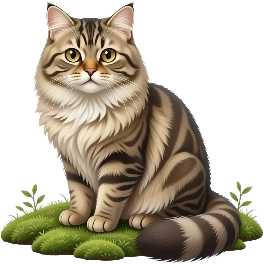 Realistic sitting slim beautiful fine aesthetic Persian cat emoji