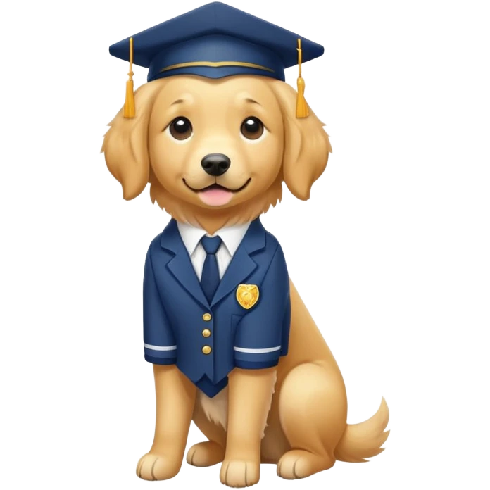 Golden retriever wearing school  emoji