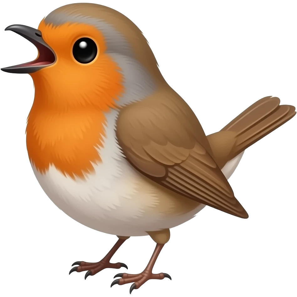 Rouge-gorge mignon chantant emoji