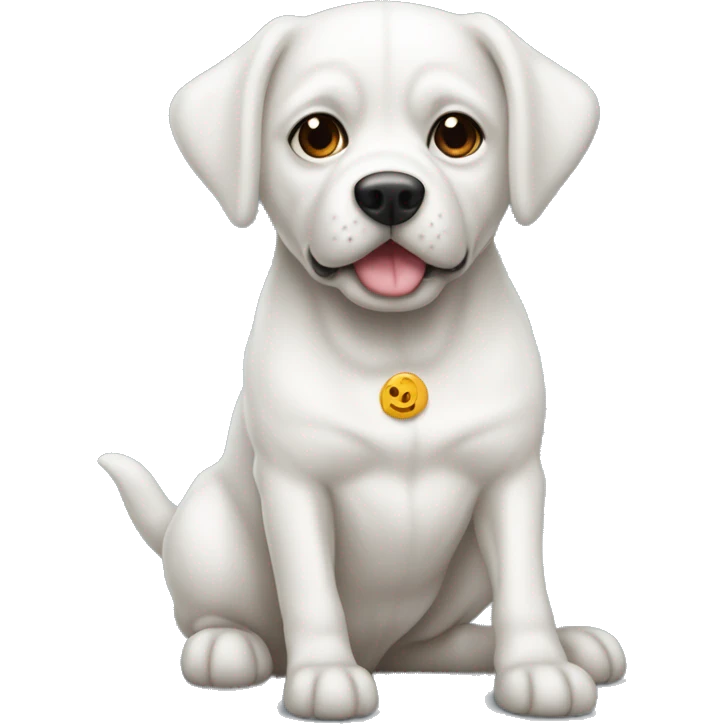 Perrito blanco con detalles tosa emoji