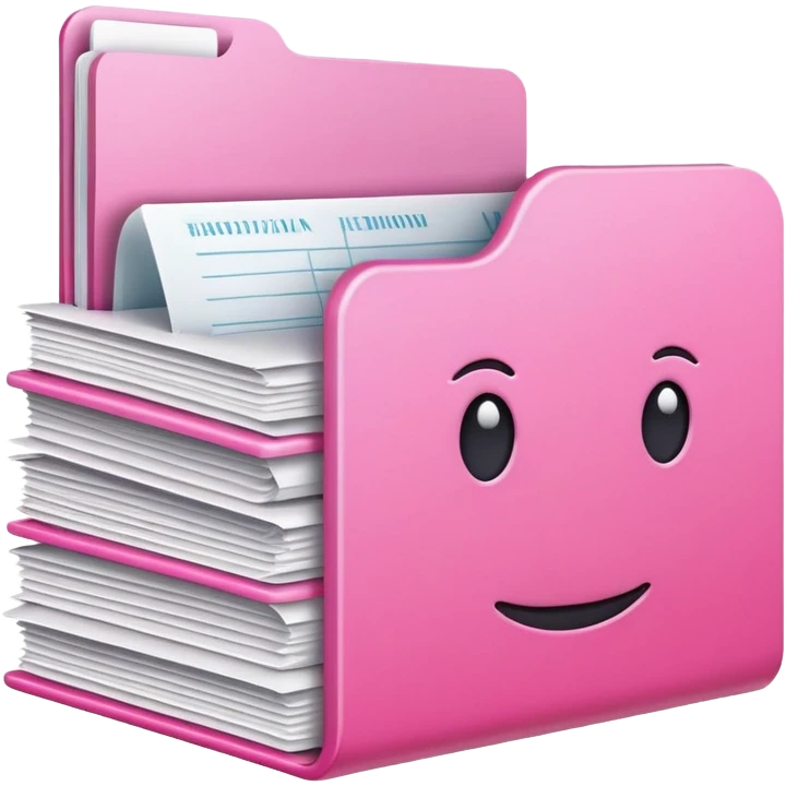 Pink files filled with papers  emoji