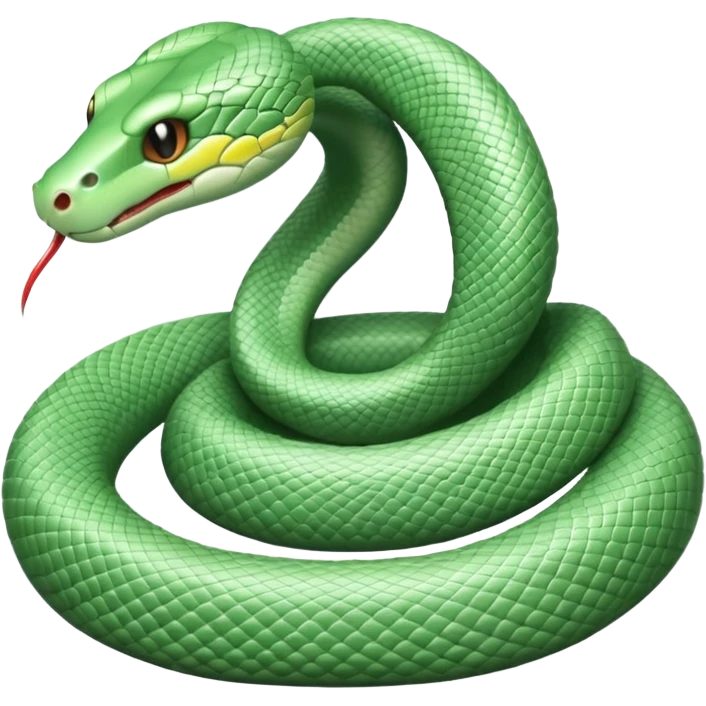 A pastel green snake emoji