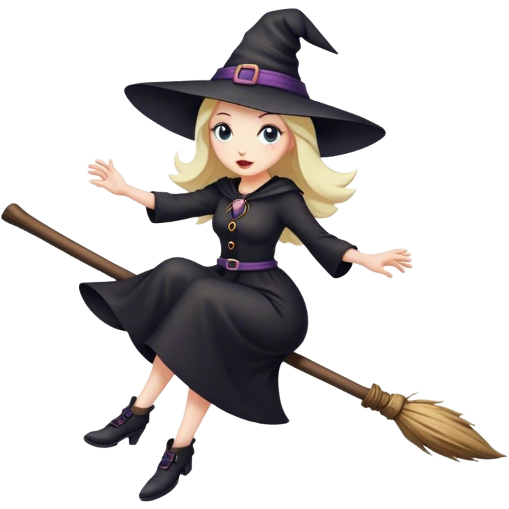 Witch on a broom  emoji