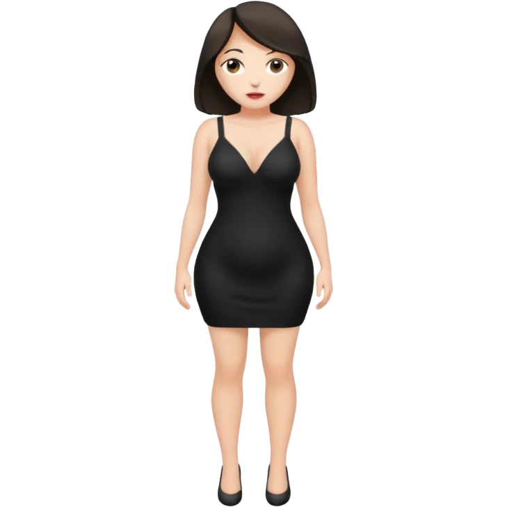 Naked woman full body. Big boobs and hairy crotch emoji