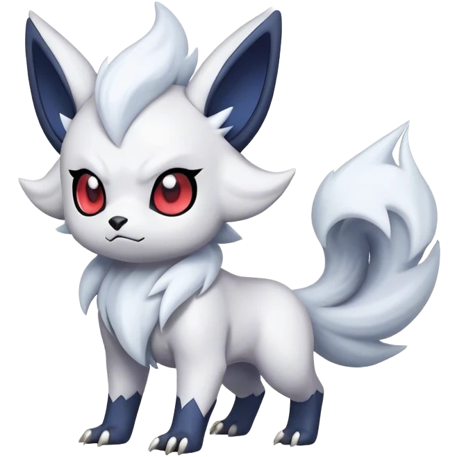 Epic Shiny Cool Cute Kawaii Absol-Zorua-Pokemon-fakemon-hybrid-animal Full Body  emoji