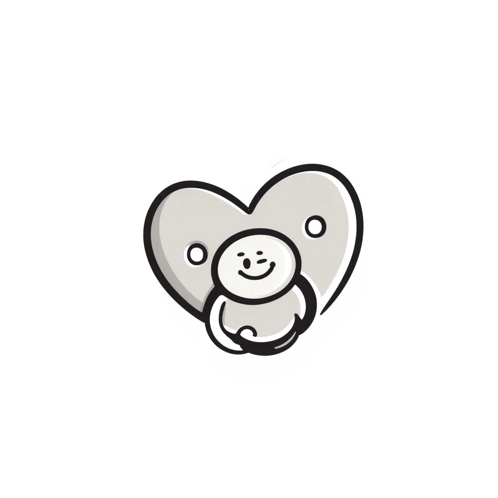 a baby pacifier with a ring and shield, in pastel colors dd9fb0, ffc6d3, a3bfc9, c4bee2, f1b091, detailed hand-drawn doodle style emoji