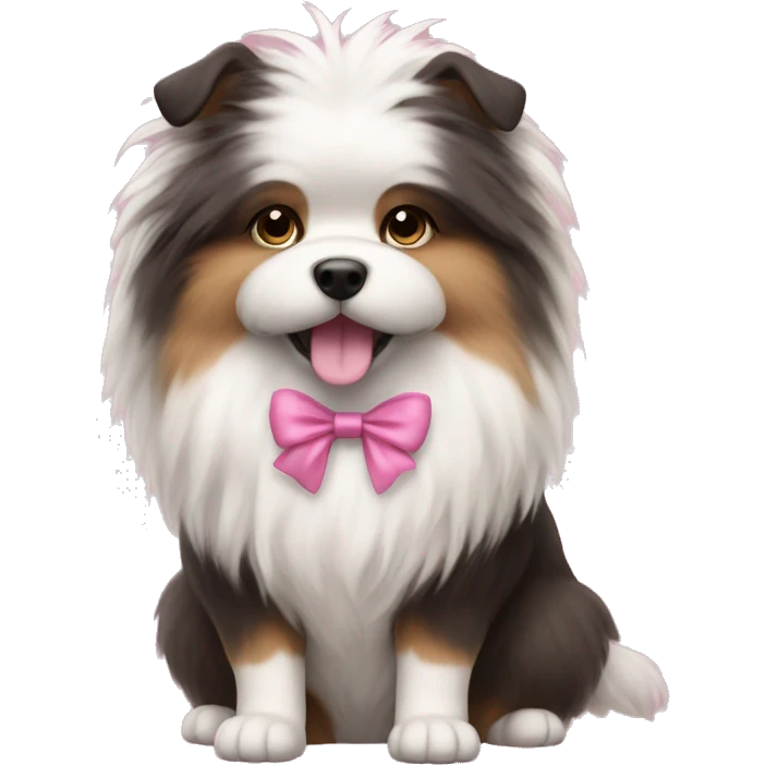 fluffy with dog with a pink bow emoji