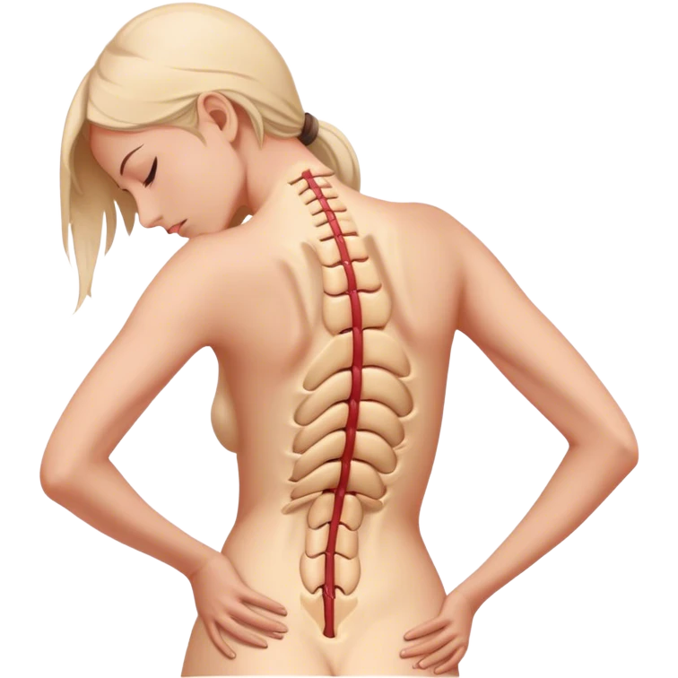 Woman hurt backpain anatomy emoji