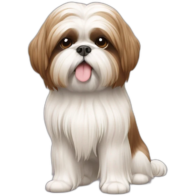 Dog Shih Tzu with long hairs full-body emoji