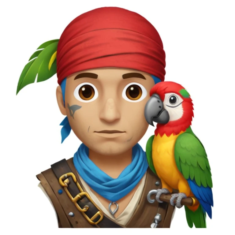 pirate and parrot emoji