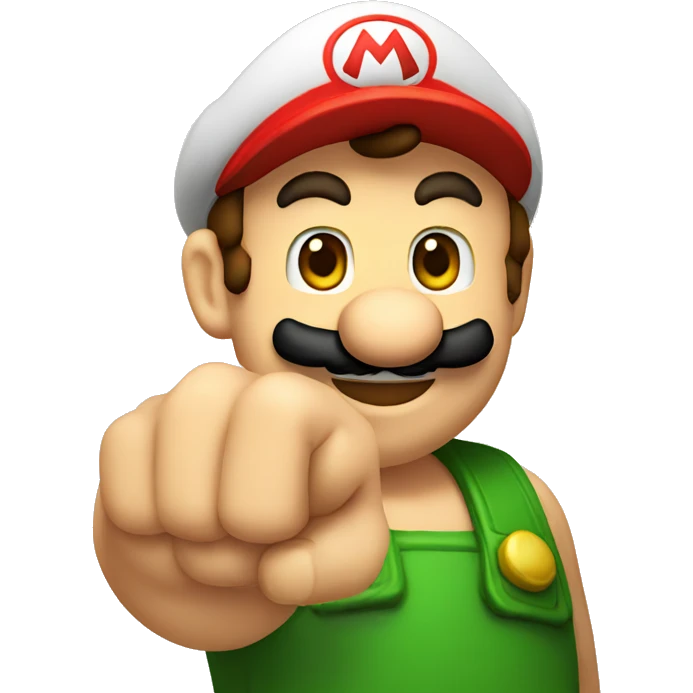 mario pointing index finger forward emoji