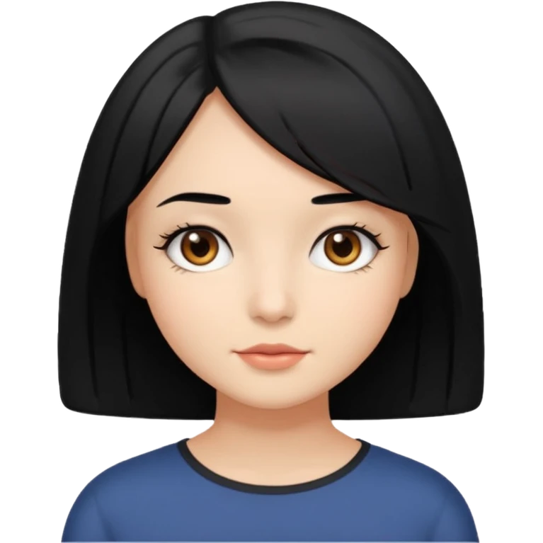 chica con pelo  negro y media melena y ojos castaños emoji