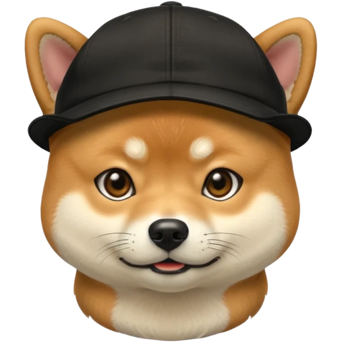 Shiba Inu in a black cap emoji