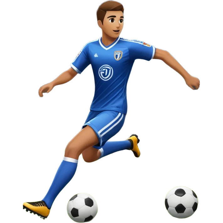 An icon representing sports gaming, inspired by EA Sports FC 25. The design features a dynamic soccer player kicking a ball, with a digital scoreboard in the background. Bright stadium lights illuminate the action, capturing the thrill of the game. Transparent background emoji