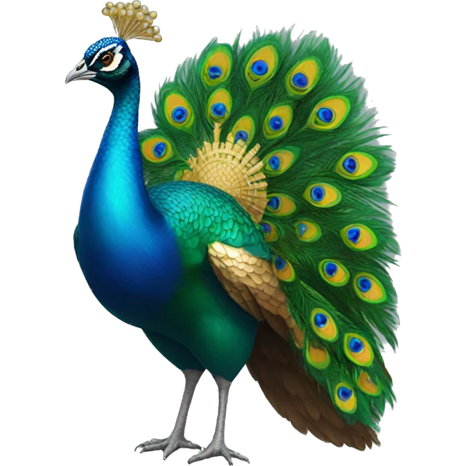 peacock wearing a crown emoji