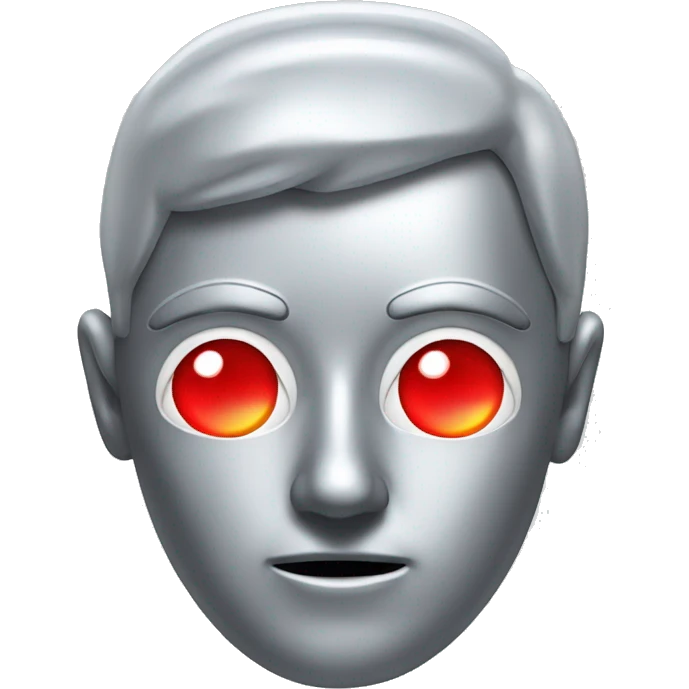A silver human head with red laser beam coming out of eyes  emoji